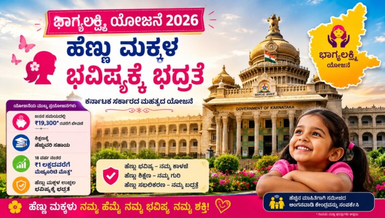 ಭಾಗ್ಯಲಕ್ಷ್ಮಿ ಯೋಜನೆ 2026 ಪೋಸ್ಟರ್ – ಕರ್ನಾಟಕ ಸರ್ಕಾರದ ಹೆಣ್ಣು ಮಕ್ಕಳ ಆರ್ಥಿಕ ಭದ್ರತಾ ಯೋಜನೆ