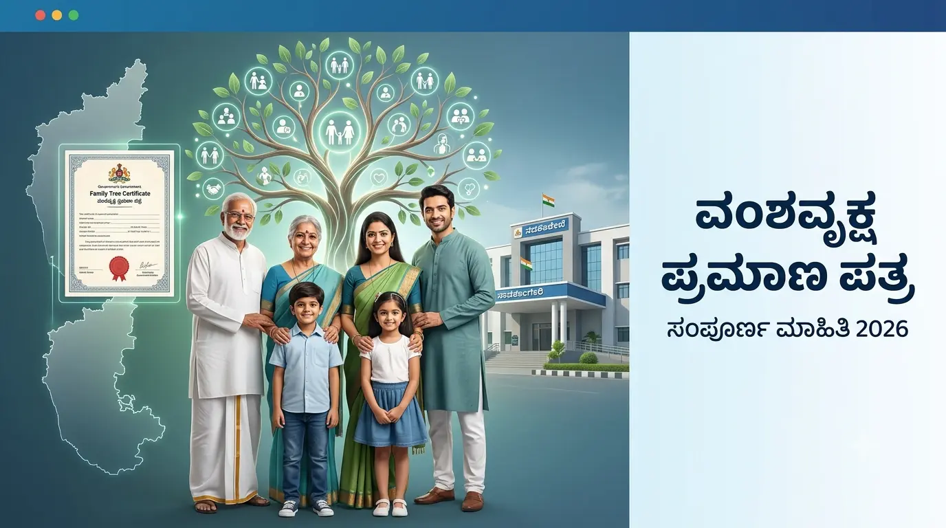 ಕರ್ನಾಟಕ Family Tree Certificate (ವಂಶವೃಕ್ಷ ಪ್ರಮಾಣ ಪತ್ರ) ಅರ್ಜಿ ಸಲ್ಲಿಸುವ ವಿಧಾನ – Nadakacheri AJSK ಸಂಪೂರ್ಣ ಮಾಹಿತಿ 2026"