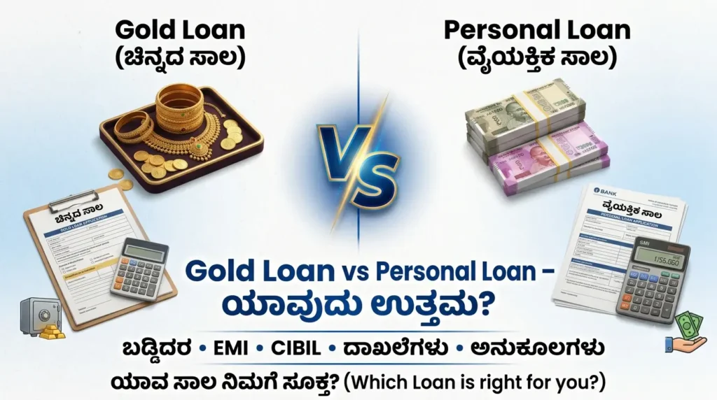 Gold Loan vs Personal Loan – ಯಾವುದು ಉತ್ತಮ? ಸಂಪೂರ್ಣ ಮಾಹಿತಿ